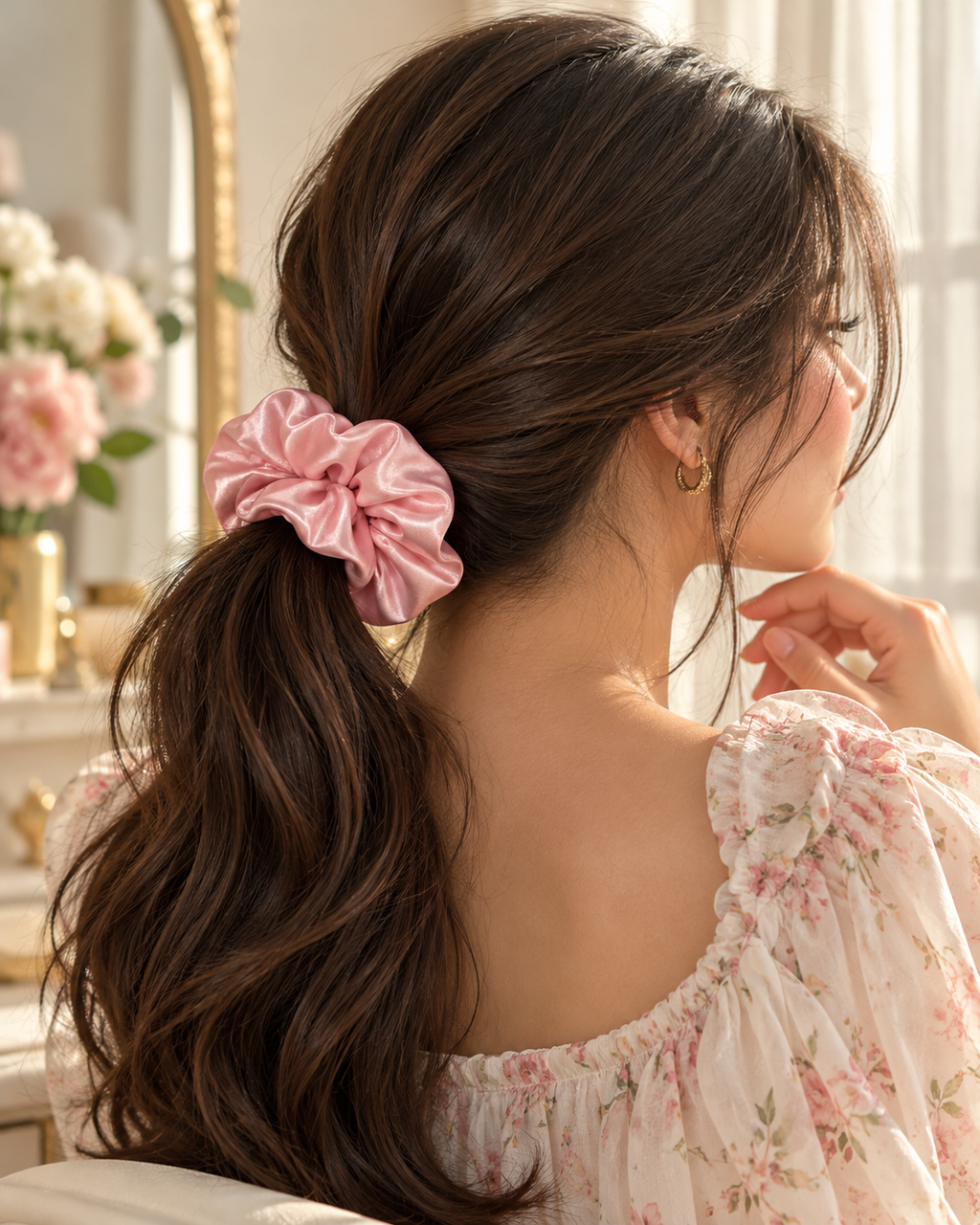 Pack of 6 Pastel Satin Scrunchies