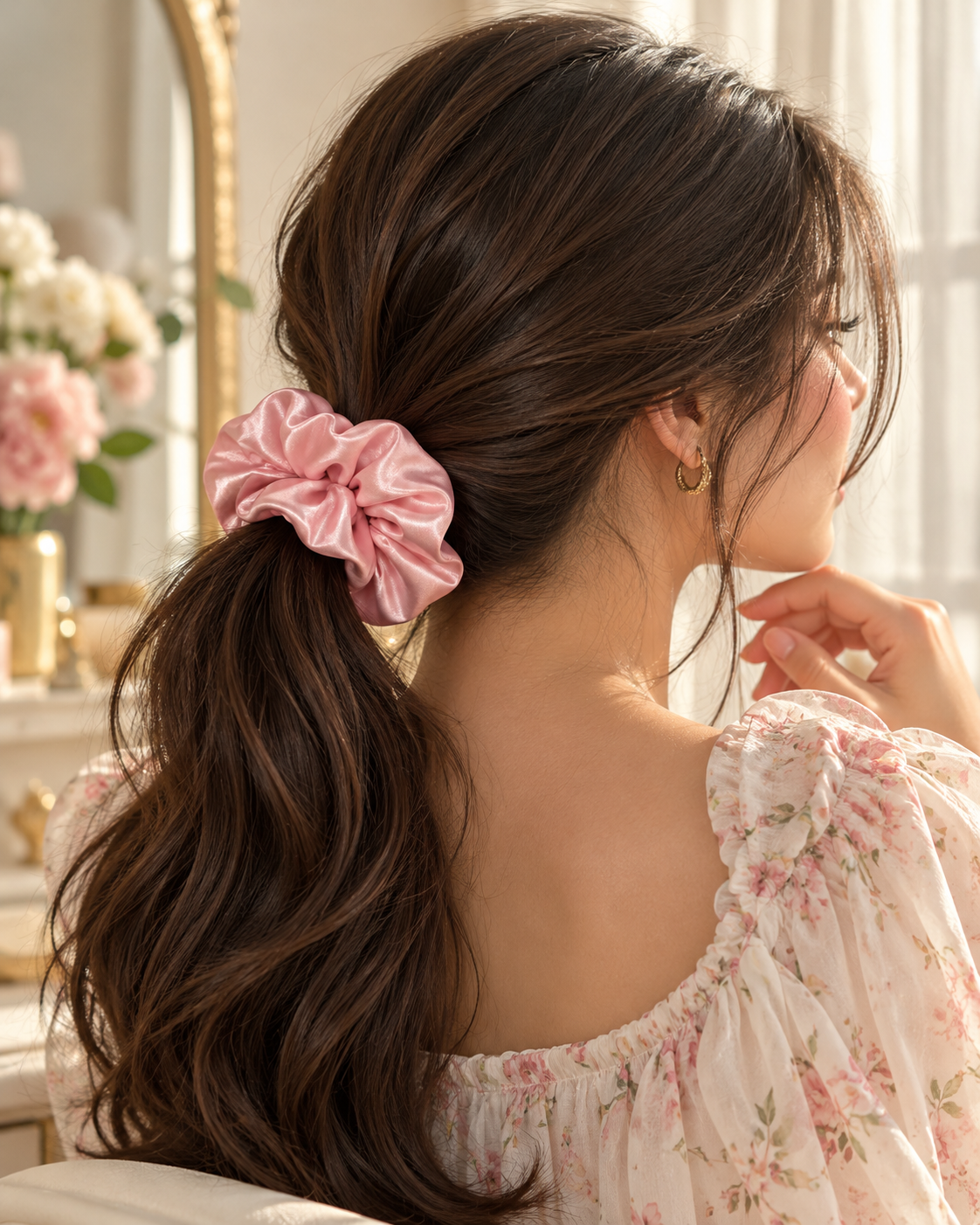 Pack of 6 Pastel Satin Scrunchies