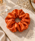 Royal Orange Satin Scrunchie